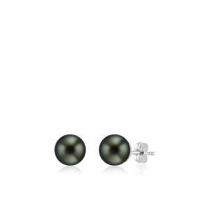 Tahitian Black Pearl Stud Earrings 8mm