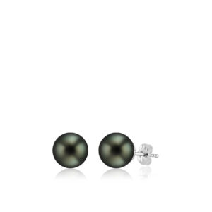 Tahitian Black Pearl Stud Earrings 9mm
