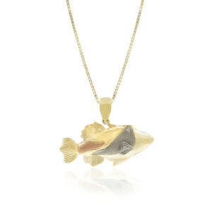 Tri Color Gold Humuhumunukunukuapuaa Pendant - 14K Yellow Gold Pendants Hawaiian Jewelry