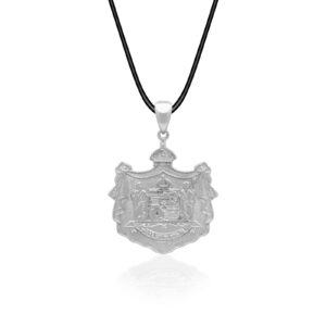 Silver Coat of Arms Pendant - Classic Hawaiian Hawaiian Jewelry