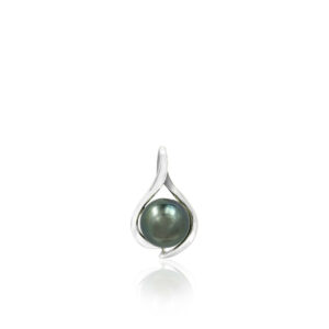 Gold Tahitian Black Pearl Paʻa Pendant