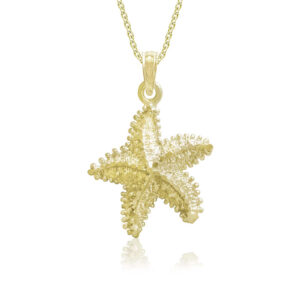 Starfish Gold Pendant 14mm - 14K Yellow Gold Hawaiian Jewelry