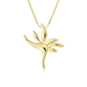 Bird of Paradise Gold Pendant - 14K Yellow Gold Hawaiian Jewelry