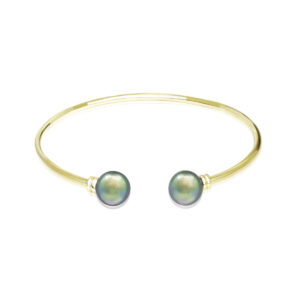 Tahitian Peacock Bangle - 14K Yellow Gold Hawaiian Jewelry