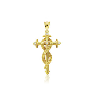 Maile Cross Diamond Pendant
