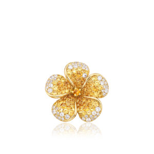 Ombre Plumeria Pendant 21mm 14K Gold