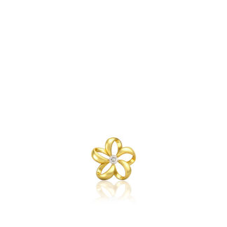 Diamond Floating Plumeria Pendant 10mm