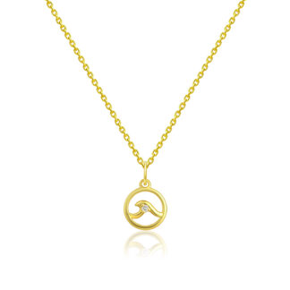 Diamond Wave Necklace with 13" Cable Chain