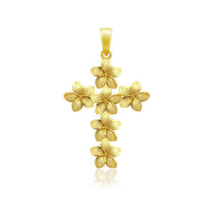 Plumeria Cross Pendant