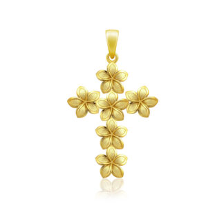 Plumeria Cross Pendant