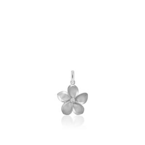 Queen Plumeria Diamond Pendant 14K Gold 11mm