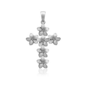 Plumeria Cross Pendant