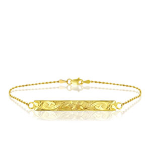 4mm Gold ID Bracelet with Rope Chain