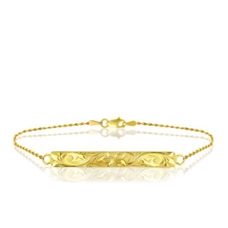 4mm Gold ID Bracelet with Rope Chain