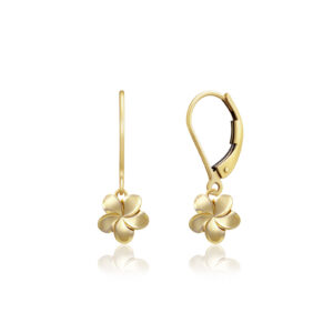 Queen Plumeria Leverback Earrings 8mm