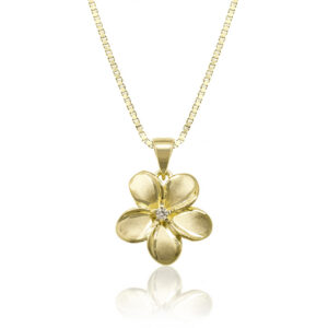 Queen Plumeria Diamond Pendant 14mm