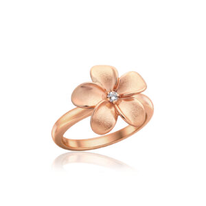 Queen Plumeria Diamond Ring 14K Gold 10mm
