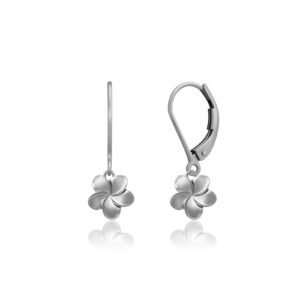 Queen Plumeria Drop Earrings 14K Gold 8mm