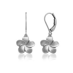 Queen Plumeria Leverback Earrings 12mm