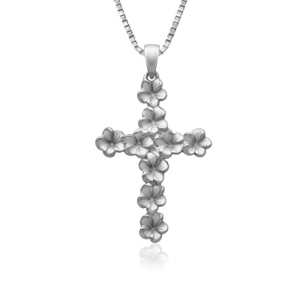 plumeriaオーダー受付　オーダー受付No.65 Plumeria Cross Pendant 14K Gold - Honolulu Jewelry Company
