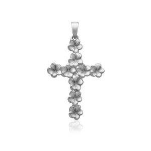 Plumeria Cross Pendant