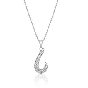 Fishhook Silver Pendant