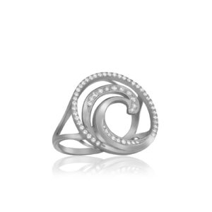 Deluxe Lustrous Diamond Wave Ring 19mm