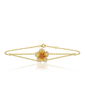 Ombre Hibiscus Bracelet 14K Gold