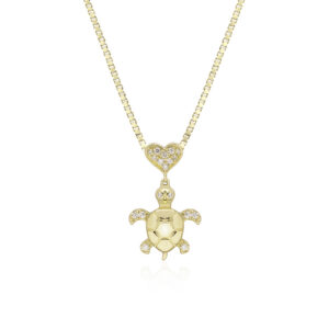 Turtle Heart Diamond Pendant