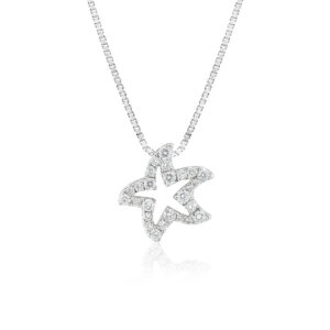 Diamond Outline Starfish Pendant