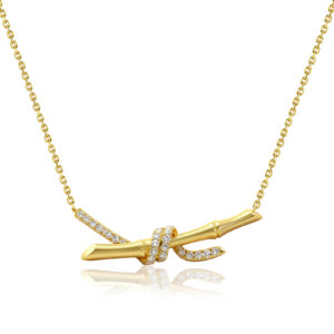 Bamboo Knot Diamond Necklace