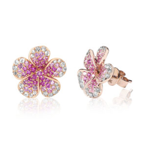 Ombre Plumeria Earrings 15mm 14K Gold