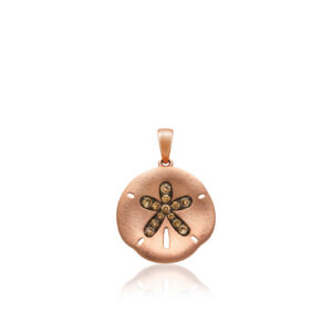 Small Gold Koa Diamond Sanddollar Pendant