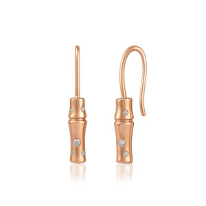 Bamboo Diamond Hook Earrings