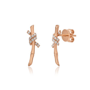 Bamboo Knot Diamond Stud Earrings