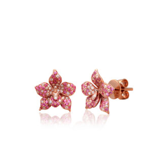 Ombre Orchid Earrings in Rose Gold