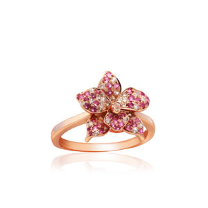 Ombre Orchid Rings in Rose Gold
