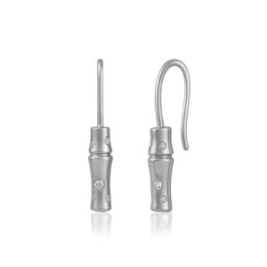 Bamboo Diamond Hook Earrings