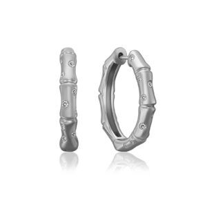 Bamboo Diamond Hoop Earrings