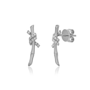 Bamboo Knot Diamond Stud Earrings
