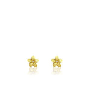 Tiny Plumeria Diamond Stud Earrings