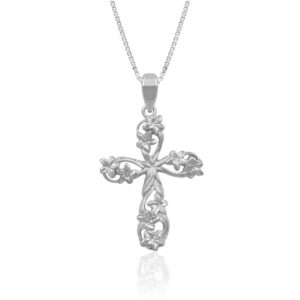 Plumeria Cross Pendant