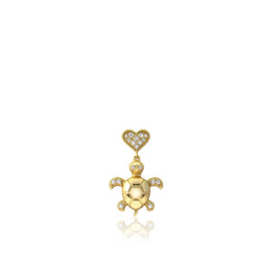 Turtle Heart Diamond Pendant
