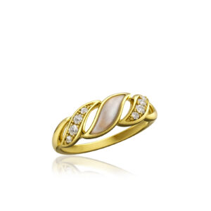 Diamond Mother of Pearl Ring