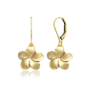 Queen Plumeria Leverback Earrings 15mm