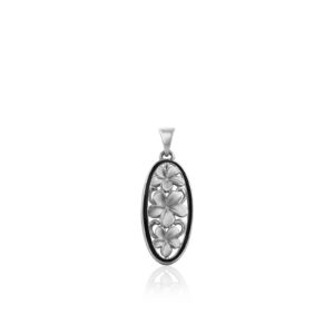 Ekolu Plumeria Classic Enamel Pendant 14K Gold