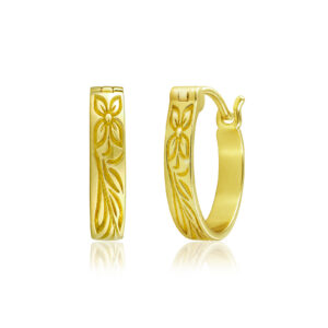 Hawaiian Hoop Huggie Earrings