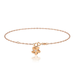 Plumeria Diamond Anklet Rose Gold