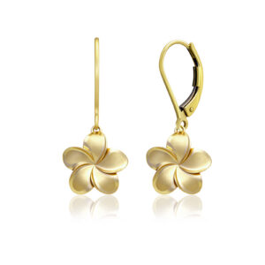 Queen Plumeria Leverback Earrings 15mm