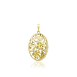 Plumeria Oval Pendant